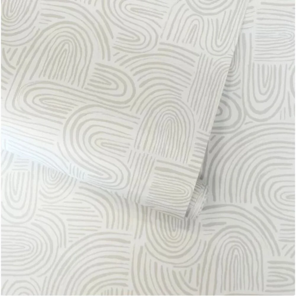 Tempaper Swell Sand Removable Vinyl Wallpaper Beige White